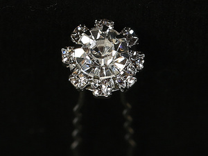 Diamond shaped crystal hair pin (pack of 12)