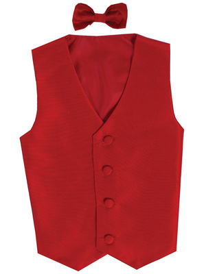 Poly silk vest & clip-on bowtie