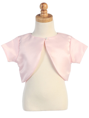 Satin bolero with pearl closure