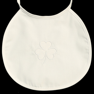 100% Cotton bib with embroidered shamrock