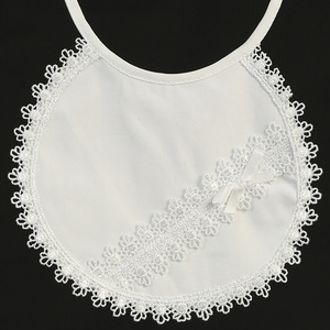 100% Cotton bib with lace trim