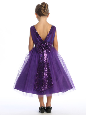 Shantung & Sparkle tulle with sequins V-Back trim