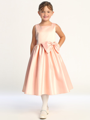 Satin dress with bow