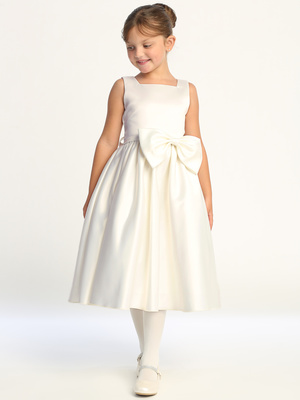 Satin dress with bow