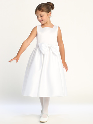 Satin dress with bow