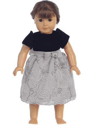 Doll dress - Velvet & Corded tulle