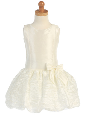 Taffeta and Tulle with ribbon embroidery