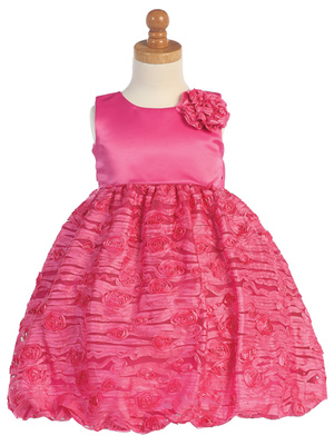 Satin and Tulle with ribbon embroidery