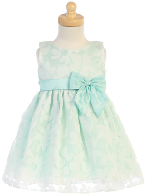 Burnout floral design on organza